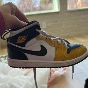 Jordan Black and Yellow High-Top Sneakers